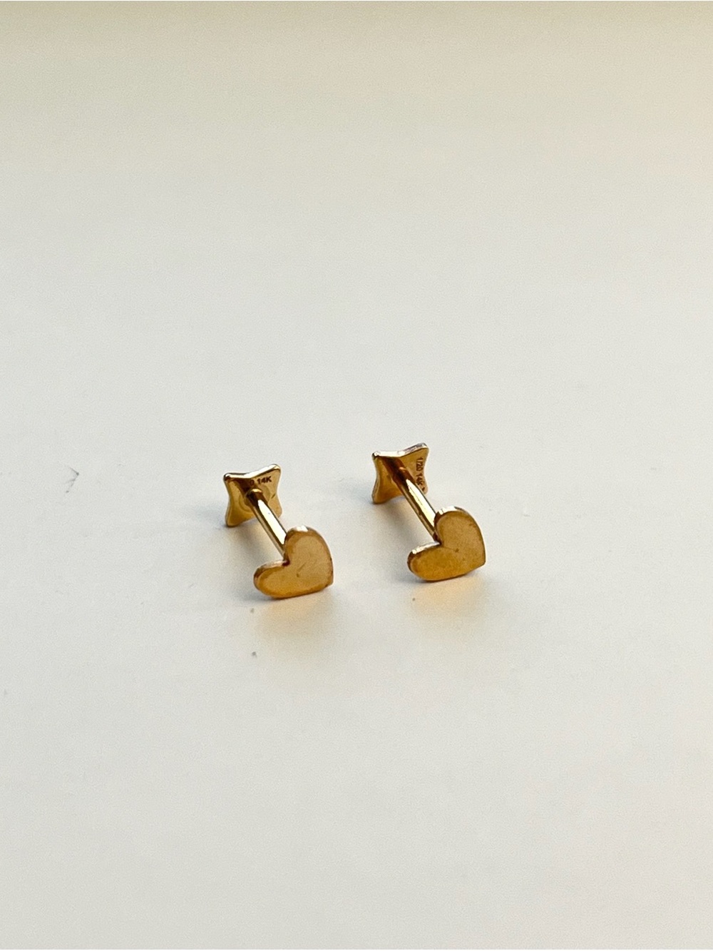 14K Gold Filled Heart Stud Earrings - Minimal Women's Jewelry